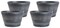 Gardenised 4-Piece Round Half Barrel Flower Pots Rustic Farmhouse Style Faux Wood Planter Containers for Indoor & Outdoor Use Perfect for Displaying Decorative Garden Florals Herbs & Succulents